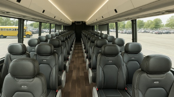 Interior of Charter Bus Company Lake Elsinore's 15 Passenger Minibus in Lake Elsinore