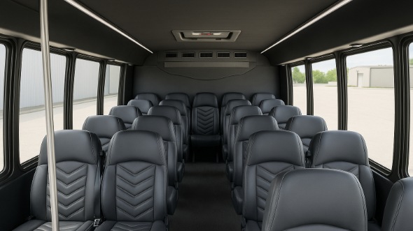 Interior of Charter Bus Company Lake Elsinore's 18 Passenger Minibus in Lake Elsinore