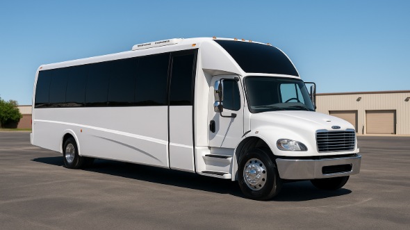 Exterior of Charter Bus Company Lake Elsinore's 30 Passenger Minibus in Lake Elsinore