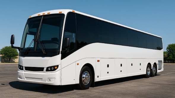 Exterior of Charter Bus Company Lake Elsinore's 50 Passenger Charter Bus in Lake Elsinore