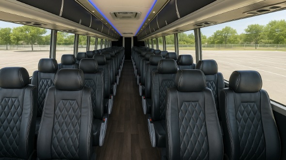 Interior of Charter Bus Company Lake Elsinore's 54 Passenger Charter Bus in Lake Elsinore