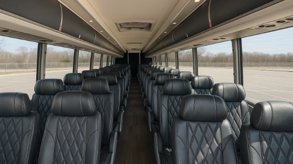 Interior of Charter Bus Company Lake Elsinore's 55 Passenger Charter Bus in Lake Elsinore