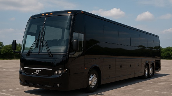 Exterior of Charter Bus Company Lake Elsinore's 55 Passenger Charter Bus in Lake Elsinore