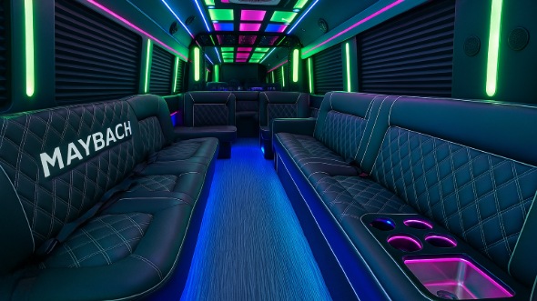 Interior of Charter Bus Company Menifee's Party Bus in Menifee