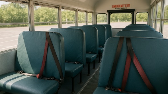 Interior of Charter Bus Company Menifee's School Bus in Menifee