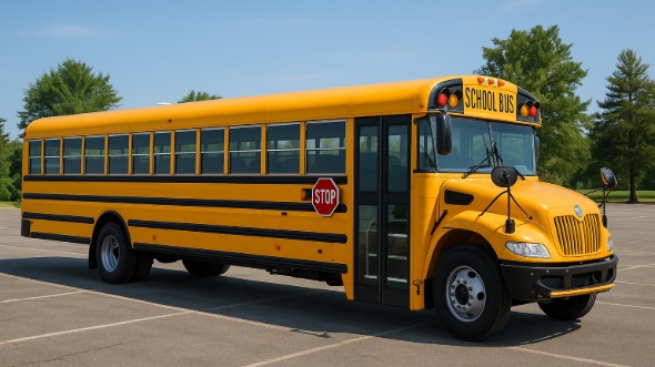 Exterior of Charter Bus Company Lake Elsinore's School Bus in Lake Elsinore